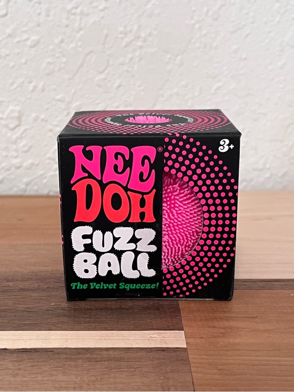 Schylling Pink NeeDoh Fuzz Ball The Velvet Squeeze Fidget Toy